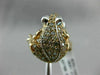 ESTATE LARGE 1.20CT DIAMOND & AAA RUBY 18KT ROSE GOLD 3D ETOILE HAPPY FROG RING