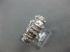 WIDE 1.36CT DIAMOND 14KT 2 TONE GOLD ROUND & BAGUETTE MULTI ROW ANNIVERSARY RING