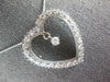 ESTATE LARGE 1.15CT DIAMOND 14KT WHITE GOLD 3D SOLITAIRE OPEN HEART LOVE PENDANT
