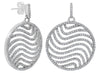 ESTATE 1.04CT DIAMOND 14KT WHITE GOLD CIRCULAR MULTI SWIRL FUN HANGING EARRINGS