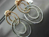 ESTATE LARGE .50CT DIAMOND 14K WHITE & ROSE GOLD OVAL LOVE KNOT HANGING EARRINGS