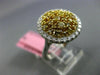 ESTATE LARGE 1.09CT DIAMOND 18KT WHITE & YELLOW GOLD HALO CIRCULAR COCKTAIL RING