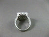 ESTATE LARGE 1.13CT DIAMOND 14KT WHITE GOLD PAVE FILIGREE SQUARE RING BEAUTIFUL!