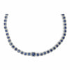 ESTATE 27.64CT DIAMOND & AAA SAPPHIRE 18KT WHITE GOLD ROUND HALO TENNIS NECKLACE