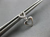 ESTATE .10CT DIAMOND 14KT WHITE GOLD CLASSIC DOUBLE HEART LOVE HANGING EARRINGS