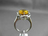ANTIQUE LARGE 4.08CT DIAMOND & EXTRA FACET CITRINE 14KT WHITE GOLD FLORAL RING