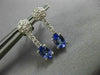 ESTATE 1.64CTW DIAMOND TANZANITE 14KT WHITE GOLD HANGING CLUSTER EARRINGS #11426