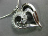 ESTATE .85CT BAGUETTE DIAMOND 14K WHITE GOLD 3D OPEN CLASSIC HEART PENDANT #9888