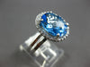 3.58CT DIAMOND & AAA BLUE TOPAZ 14KT WHITE GOLD 3D OVAL & ROUND ENGAGEMENT RING