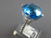 EXTRA LARGE 13.32CT DIAMOND & AAA BLUE TOPAZ 14K WHITE GOLD 3D ROUND ETOILE RING