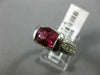 ESTATE WIDE 2.50CT DIAMOND & PINK TOURMALINE 14K WHITE GOLD OVAL ENGAGEMENT RING