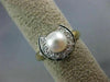 ESTATE DIAMOND 6MM SOUTH SEA PEARL 14K 2 TONE GOLD HALF MOON COCKTAIL RING 21072