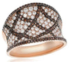 WIDE 1.40CT WHITE & ORANGE DIAMOND 14KT ROSE GOLD CRISS CROSS ANNIVERSARY RING