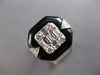 LARGE 1.67CT DIAMOND & BLACK ENAMEL 18K WHITE GOLD ROUND & BAGUETTE OCTAGON RING