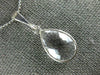 ESTATE AAA CRYSTAL 14KT WHITE GOLD 3D CLASSIC BEZEL TEAR DROP PEAR SHAPE PENDANT