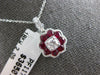 1.13CT DIAMOND & AAA RUBY 18KT WHITE GOLD ROUND FILIGREE FLOWER FLOATING PENDANT