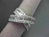ANTIQUE WIDE 2.54CT DIAMOND 14KT WHITE GOLD CROSS OVER BAND COCKTAIL RING