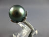 LARGE .55CT DIAMOND & AAA TAHITIAN PEARL 18KT WHITE GOLD FLOWER ENGAGEMENT RING