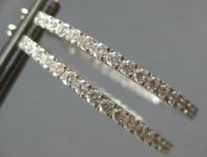 LARGE 1.76CT DIAMOND 18KT WHITE GOLD 3D ROUND INSIDE OUT HOOP HANGING EARRINGS