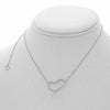 ESTATE .30CT DIAMOND 14KT WHITE GOLD 3D CLASSIC SLANTED OPEN HEART LOVE NECKLACE