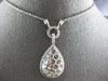 EXTRA LARGE 2.97CT DIAMOND 14KT WHITE GOLD LOVE KNOT TEAR DROP LARIAT NECKLACE