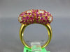 ESTATE LARGE 8.0CT DIAMOND & AAA PINK SAPPHIRE 18KT YELLOW GOLD PUFF HEART RING