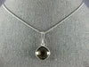 ESTATE 3.60CT AAA SMOKEY TOPAZ 14KT WHITE GOLD 3D CLASSIC BEZEL CUSHION PENDANT