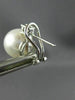 ESTATE LARGE .26CT DIAMOND & AAA SOUTH SEA PEARL 14K WHITE GOLD CLIP ON EARRINGS