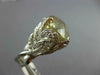 ESTATE WIDE 8.90CT DIAMOND & AAA YELLOW TOPAZ 18K WHITE GOLD FILIGREE RING #2303