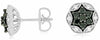 .61CT WHITE & BLACK DIAMOND 14K WHITE GOLD 3D FLOWER STAR OF DAVID STUD EARRINGS