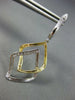 ESTATE .42CT DIAMOND 18KT 2 TONE GOLD 3D DOUBLE LEAF CLASSIC HANGING EARRINGS