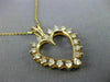 ESTATE .63CT ROUND CUT DIAMOND 14K YELLOW GOLD CLASSIC OPEN HEART PENDANT #21387