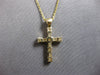 0.60CT DIAMOND 14KT YELLOW GOLD 3D ROUND & BAGUETTE CROSS FLOATING PENDANT #27885