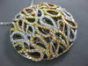 LARGE 1.78CT DIAMOND 18K TRI COLOR GOLD OPEN FILIGREE TEAR DROP CIRCULAR PENDANT