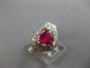 1.96CT DIAMOND & AAA RUBY 18KT WHITE GOLD 3D HEART SHAPE & ROUND ENGAGEMENT RING