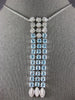 EXTRA LARGE 26.54CT DIAMOND & AAA AQUAMARINE 14KT WHITE GOLD MULTI ROW NECKLACE