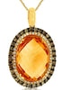LARGE 20.85CT WHITE & MOCHA DIAMOND & AAA CITRINE 14KT YELLOW GOLD FUN PENDANT