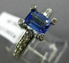 ESTATE LARGE 1.34CT DIAMOND & TANZANITE 14K WHITE GOLD 3D ENGAGEMENT ETOILE RING