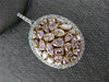 LARGE 3.58CT WHITE & MOCHA DIAMOND 18KT WHITE & ROSE GOLD 3D OVAL LOVE NECKLACE