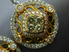 ESTATE LARGE 2.37CT WHITE & FANCY YELLOW DIAMOND 18K 2 TONE GOLD FLOWER EARRINGS