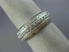 ESTATE WIDE .75CT DIAMOND 14K WHITE GOLD 3D 3 ROW SEMI ETERNITY ANNIVERSARY RING