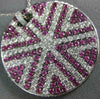 LARGE 3.71CT DIAMOND & AAA PINK SAPPHIRE 18KT WHITE GOLD ROUND STAR LOVE PENDANT
