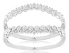 ESTATE .50CT DIAMOND 14KT WHITE GOLD 3D ROUND 2 ROW V SHAPE ANNIVERSARY RING