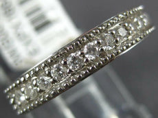 .35CT DIAMOND 18KT WHITE GOLD 3D ROUND FILIGREE SEMI ETERNITY ANNIVERSARY RING