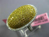 EXTRA LARGE 2.21CT WHITE & INTENSE YELLOW DIAMOND 18K 2TONE GOLD MICRO PAVE RING