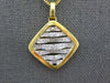ESTATE .32CT DIAMOND 18KT 2 TONE GOLD 3D SQUARE MULTI WAVE FUN FLOATING PENDANT