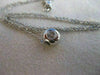ANTIQUE ROUND DIAMOND SOLITAIRE 14KT WHITE GOLD PENDANT + CHAIN