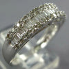 ESTATE WIDE .43CT DIAMOND 14KT WHITE GOLD 3D MULTI ROW CRISS CROSS WAVE FUN RING