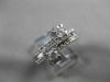 ANTIQUE WIDE .60CT ROUND DIAMOND 14KT WHITE GOLD SQUARE DOUBLE HALO RING #19430