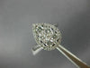 ESTATE LARGE 1.0CT DIAMOND 14KT WHITE GOLD 3D CLUSTER PEAR HALO ENGAGEMENT RING